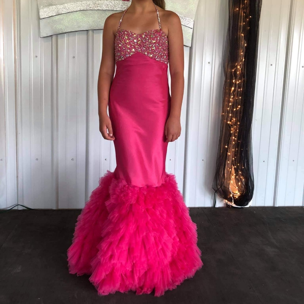 Blush Prom Pink mermaid gown. Size 4